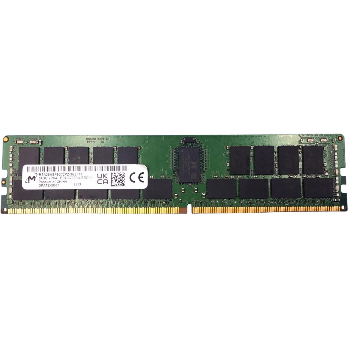 Память оперативная/ Micron 64GB DDR4 3200 MT/s CL22 2Rx4 ECC Registered DIMM 288pin pulled