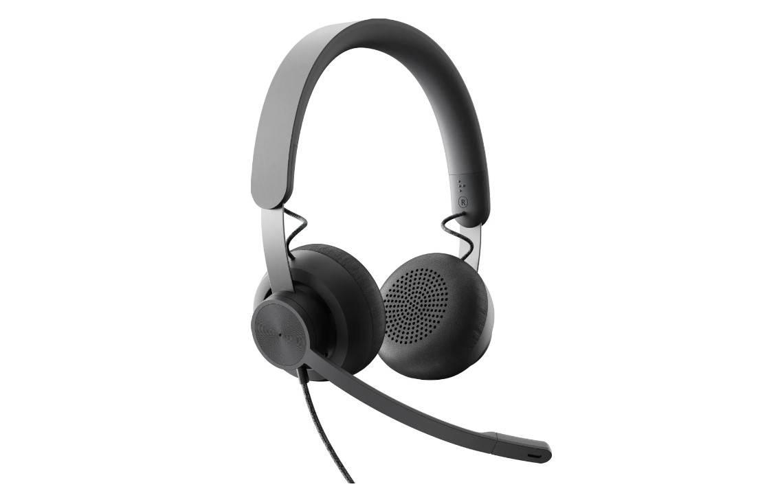 Logitech Гарнитура Zone Teams, для контактных центров, шумоподавление, выкл. микрофона, USB/USB Type-C, 1.9 м, черный.