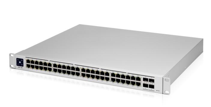 UBIQUITI USW-Pro-48-POE PoE-коммутатор в стойку, 48х 1G RJ45, 4х 10G SFP+, раздача 600 Вт