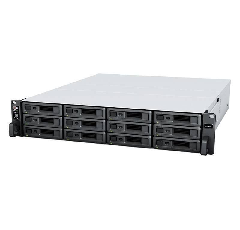 Synology RS2423+ Сетевое хранилище 12x2.5"/3.5" SATA, AMD Ryzen V1780B/4x3.35GHz, 8GB DDR4, 2x1 Гбит/с, 1x10 Гбит/с