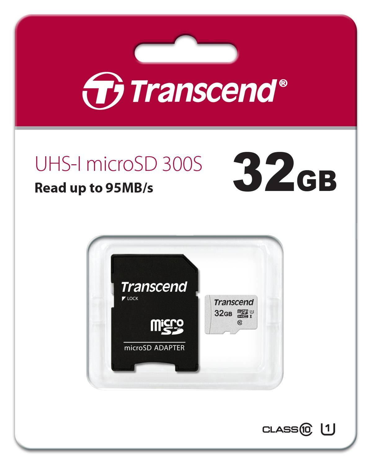 Флеш карта microSD 32GB Transcend microSDHC Class 10 UHS-1 U1, (SD адаптер), TLC