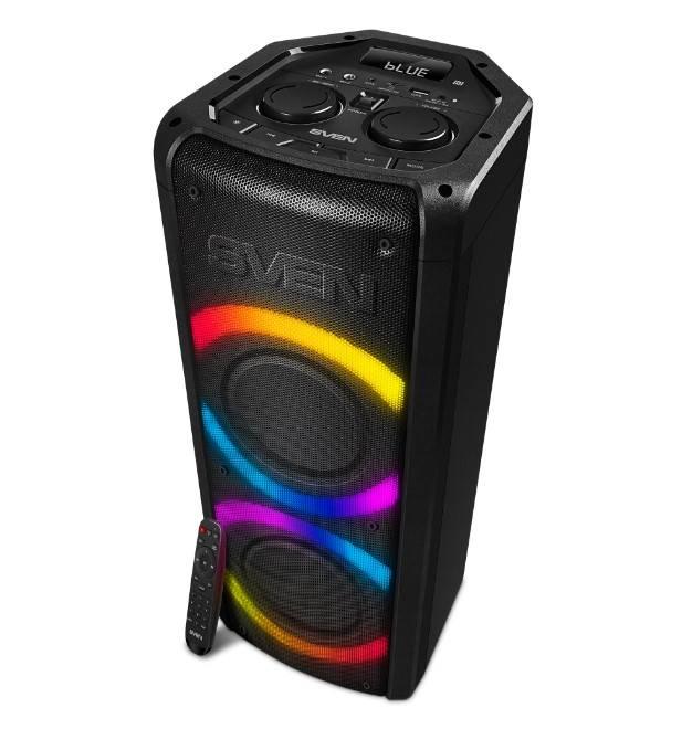 SVEN PS-710, черный (100 Вт, TWS, Bluetooth, FM, USB, microSD, LED-дисплей, 4400мА*ч)