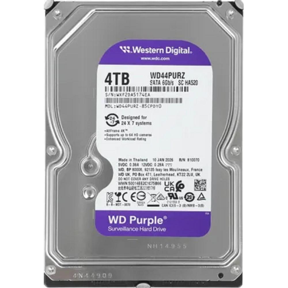 4TB WD Purple (WD44PURZ) {Serial ATA III, 5400- rpm, 128Mb, 3.5"}