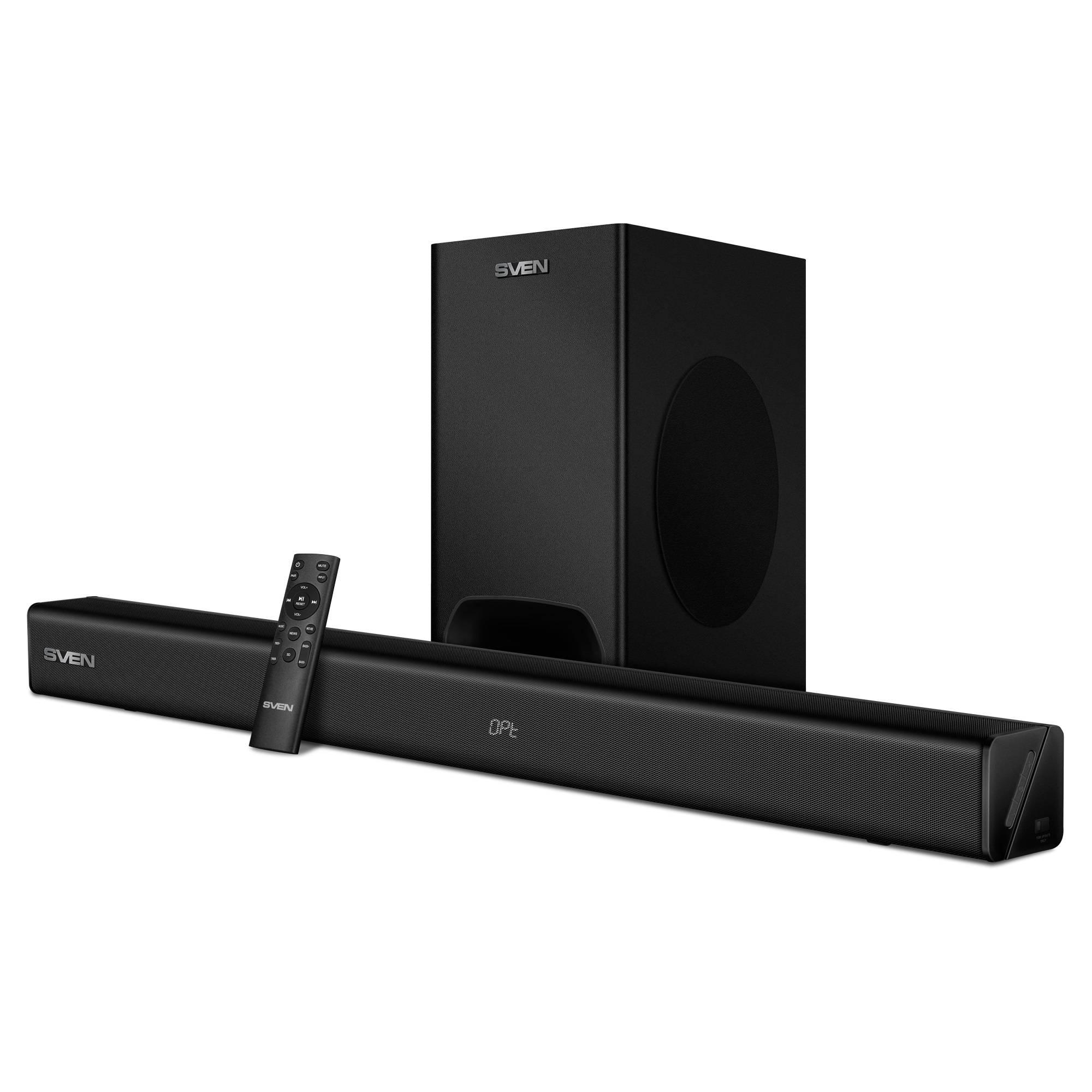 SVEN Саундбар SB-2400DD, черный (400Вт, DD, BT, HDMI, ПДУ, Optical, USB, дисплей, беспроводной сабвуфер)