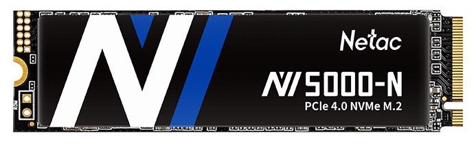 SSD накопитель Netac SSD NV5000-N 500GB PCIe 4 x4 M.2 2280 NVMe 3D NAND, R/W up to 4800/2700MB/s, IOPS(R4K) 200K/440K, TBW 320TB, without heat sink, 5y wty