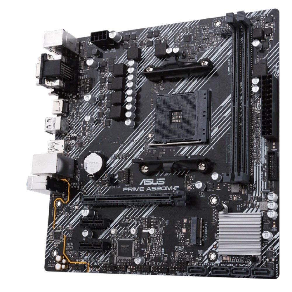 ASUS PRIME A520M-E/CSM (Socket AM4, mATX, 2xDDR4(64GB), VGA/DVI/HDMI, 1xPCIe3.0x16, 1xLAN, 4xSATA 6Gb/s, 1 x USB 3.2 Gen 2, 2 x USB 2.0, 4 x USB 3.2, 1xPS/2)