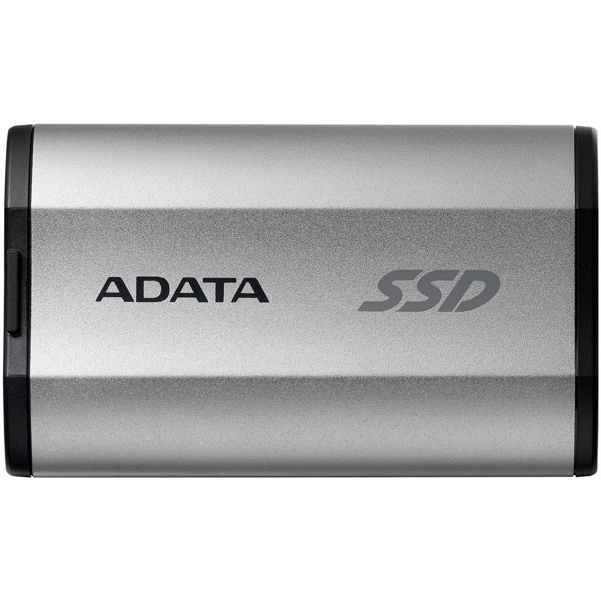 Твердотельный накопитель/ ADATA External SSD SD810, 500GB, Type-C, USB 3.2 Gen2х2, up to R/W 2000/2000 MB/s, 72.7x44x12.2mm, Silver (5 лет), SD810-500G-CSG
