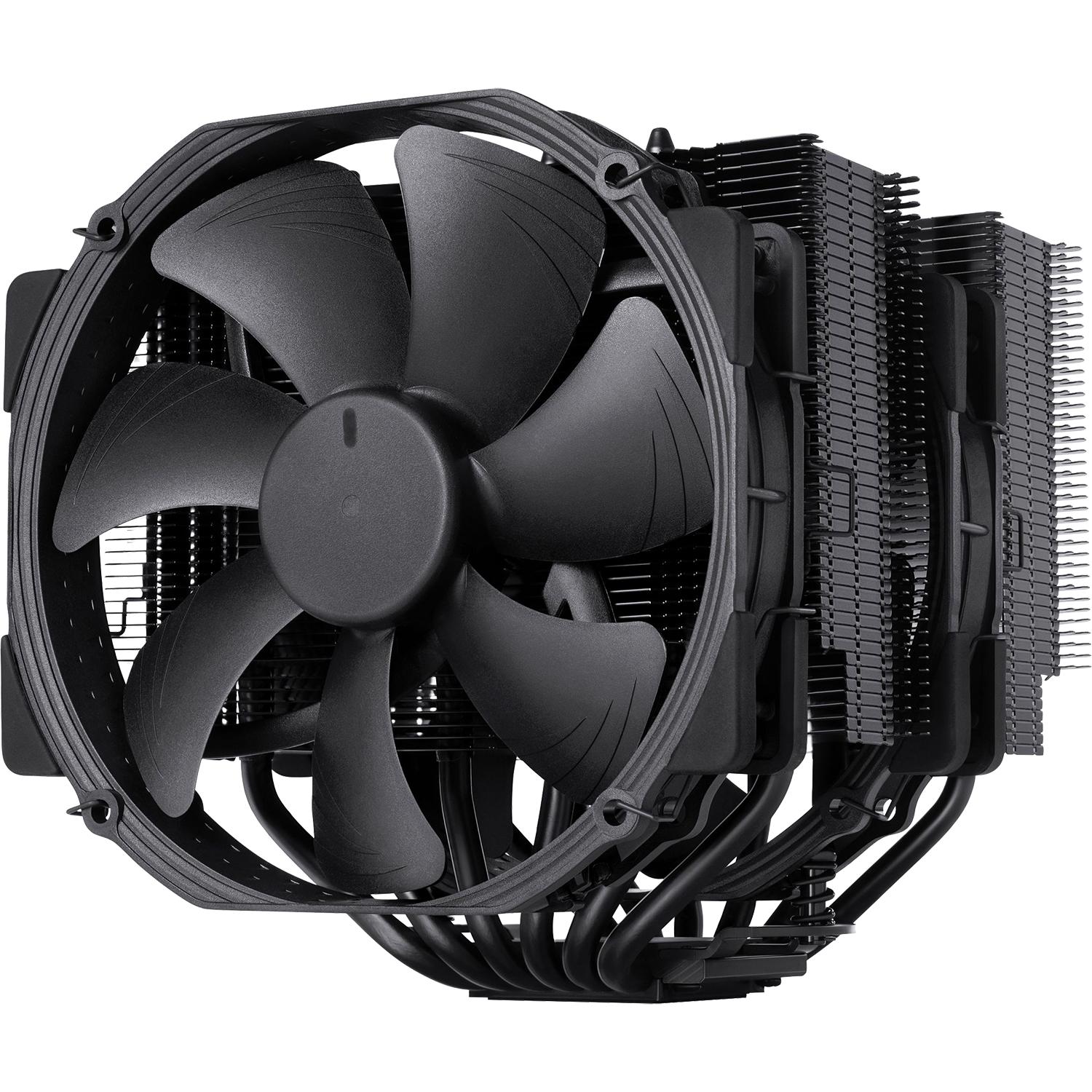 Кулер для процессора/ CPU Cooler Noctua NH-D15 chromax.black (183W, 4-pin PWM, 165mm, Al/Cu, 6x6mm, 2x140mm, 82.43CFM, 24.6dBA, 1500RPM, S: 1851/1700/1200/115X, AM5/AM4, Black)