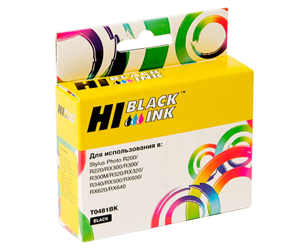 Картридж Hi-Black (HB-T0481) для Epson Stylus Photo R200/R300/RX500/RX600, Bk, T0481BK