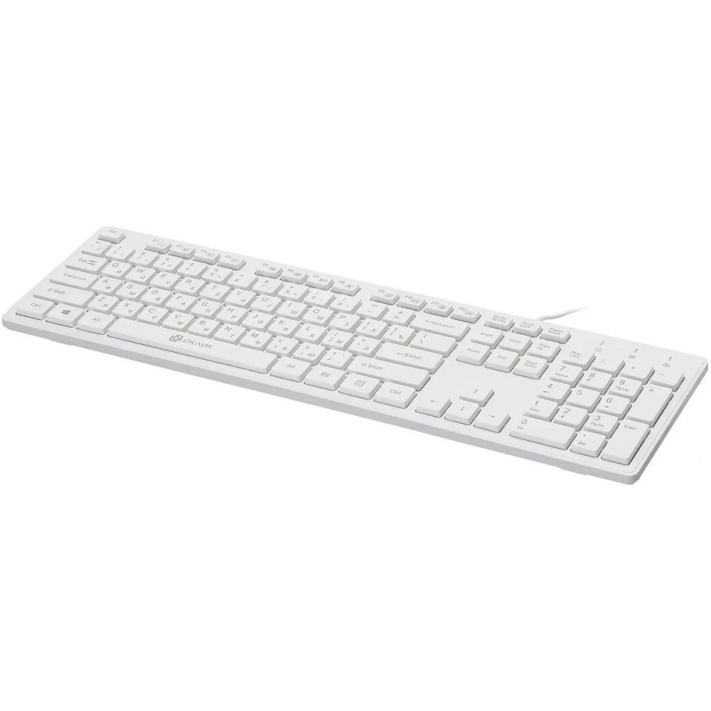 Клавиатура Oklick 500M белый USB slim Multimedia  [1061586]