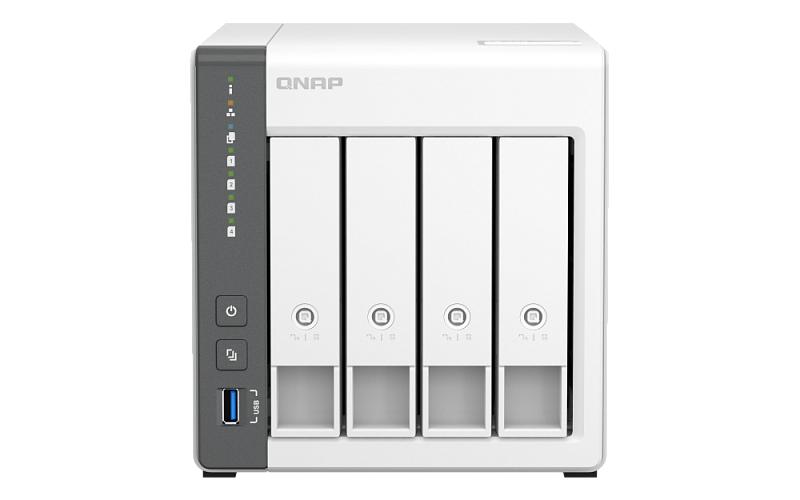 Сетевое хранилище без дисков/ channel QNAP D4 NAS 4 HDD trays.ARM 4-core Cortex-A55 2.0GHz, RAM 4 GB (max), 1x2.5GbE, 1x1GbE, 2xUSB 2.0 port,1xUSB 3.2 Gen 1, D4 (Rev. C)