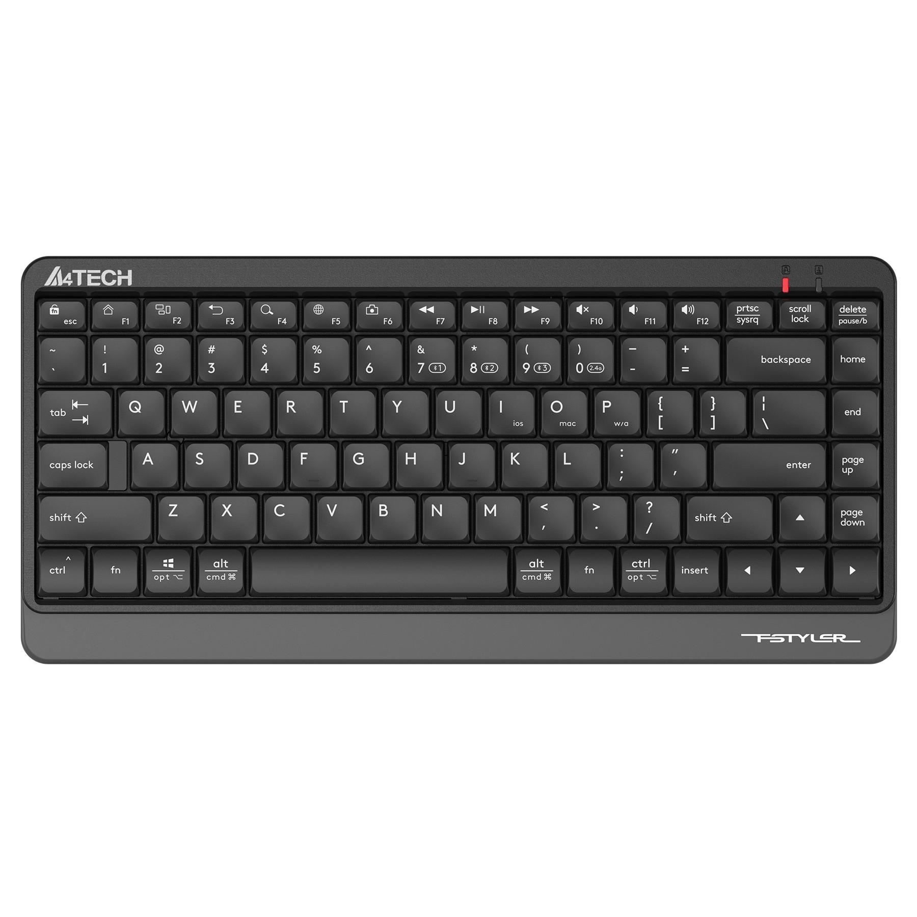 Клавиатура A4Tech Fstyler FBK11 черный/серый USB беспроводная BT/Radio slim [1595334], FBK11 GREY