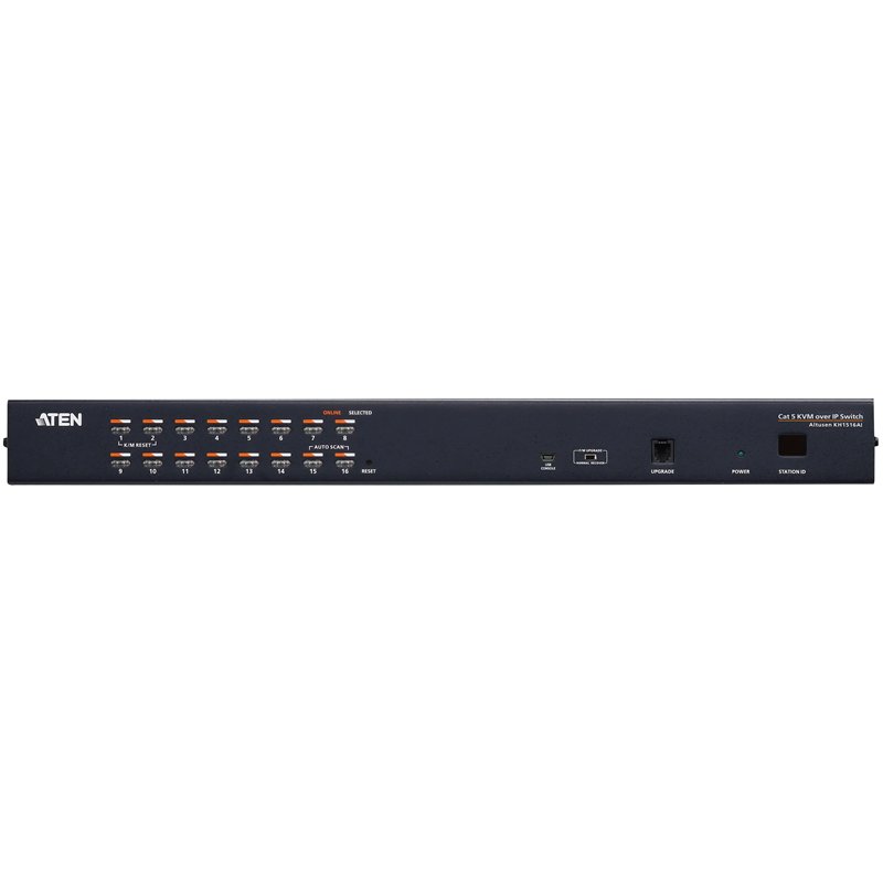 Переключатель KVM,  1 local user PS2+VGA+1 IP user => 16 cpu (PS2/USB/Sun+VGA)/RS232, без шнуров KH1516AI/KH1516AI-AX-G/ Cat 5 High-Density KVM over the NET.