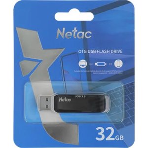 Netac USB Drive 32GB US11 NT03US11C-032G-32BK USB3.2 черный/серебристый