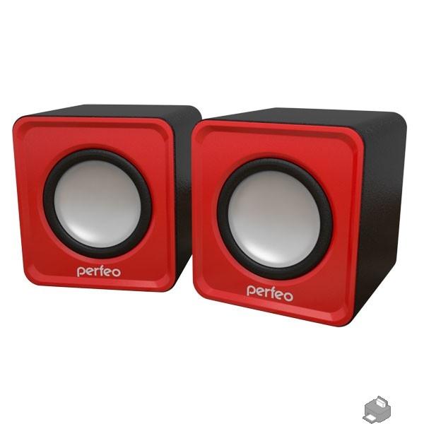 Perfeo колонки "WAVE" 2.0, мощность 2х3Вт (RMS), красный, USB [PF-128-R], PF_5128