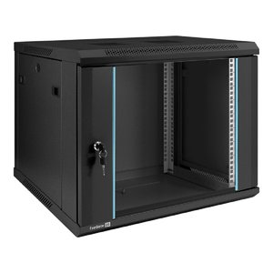 Exegate EX298607RUS Шкаф телекоммуникационный 19" настенный 9U ExeGate EC-WM-9U.450.G.BLACK (19”, 9U, 600x450x500mm (ШхГхВ), передняя дверь закаленное стекло, съемные боковые панели, пыле- и влагозащи