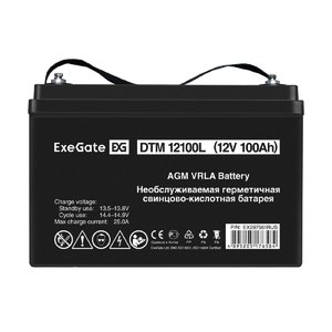 Exegate EX297561RUS Аккумуляторная батарея ExeGate DTM 12100L (12V 100Ah, болт М6)
