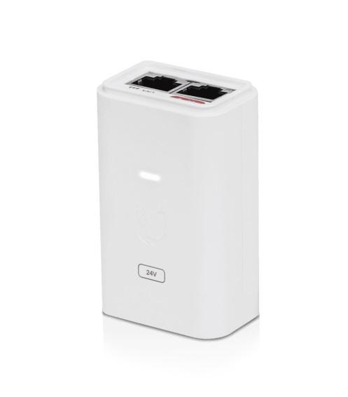 Ubiquiti POE-48-24W-WH Блок питания РоЕ 48-24W, 48В, 0.5А, Passive PoE, LAN 1х100 Мбит/с, белый