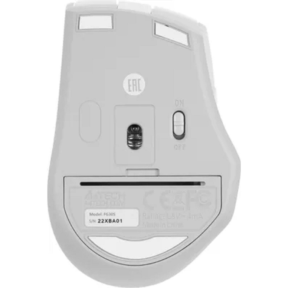 Мышь A4Tech Fstyler FG30S белый/серый оптическая (2000dpi) silent беспроводная USB (6but), FG30S WHITE