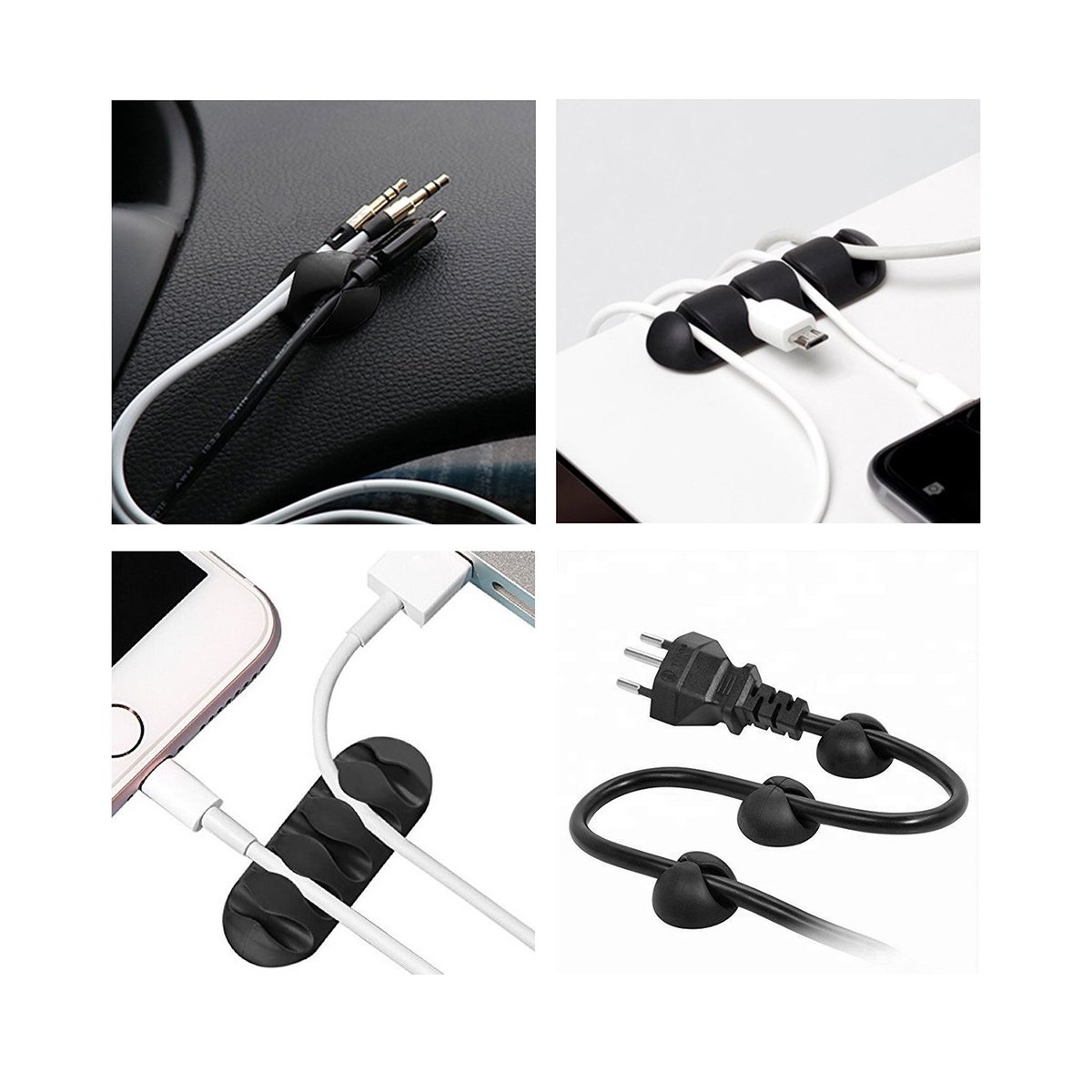 Набор клипс для крепления бытовых проводов ONKRON CM-1 Black, 4603728441726