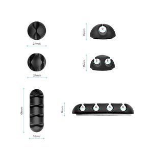 Набор клипс для крепления бытовых проводов ONKRON CM-1 Black, 4603728441726