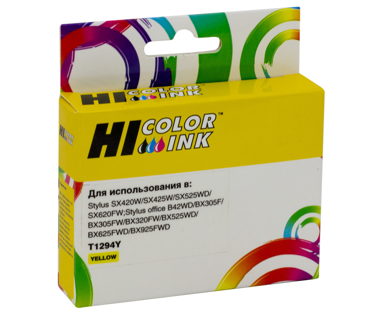 Картридж Hi-Black (HB-T1294) для Epson Stylus SX230/235W/SX420W/SX425W/BX305F, Y, T1294Y