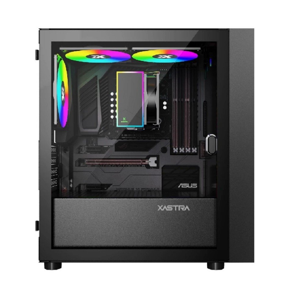 XASTRA Корпус A305M 3ARGB Black mATX/Mesh/ tempered glass / 2x140mm + 1x120mm ARGB PWM fans/ Door/  A305M-2FC14A-1FC12A-D