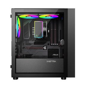 XASTRA Корпус A305M 3ARGB Black mATX/Mesh/ tempered glass / 2x140mm + 1x120mm ARGB PWM fans/ Door/  A305M-2FC14A-1FC12A-D