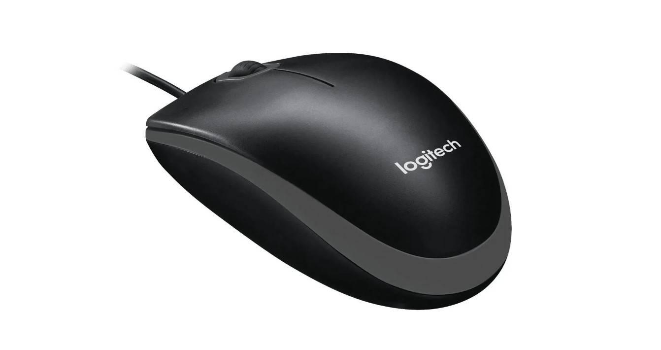 Logitech B100 Мышь проводная, оптическая, 1000 dpi, USB, кабель 1,8 м, чёрный., 910-006605