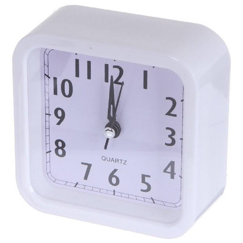 Perfeo Quartz часы-будильник "PF-TC-019", квадратные 10*10 см, белые, PF_C3164
