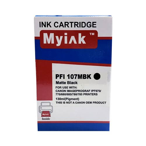 Картридж для CANON PFI-107MBk IPF 670/680/685/770/780/785 Matte Black (130ml,Pigment) MyInk