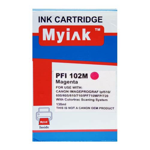 Картридж для CANON PFI-102M IPF 500/600/700 Magenta 130ml, Dye) MyInk