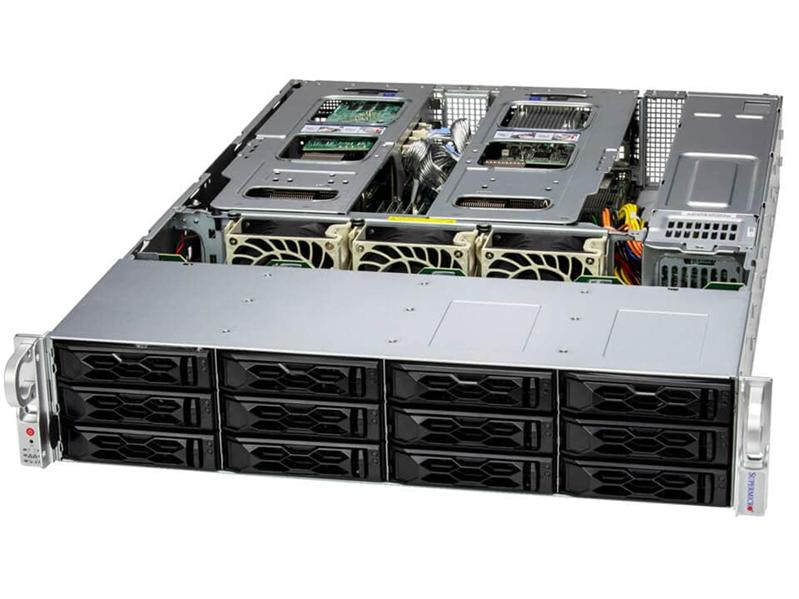 Серверная платформа Supermicro SuperServer 2U 621C-TN12R noCPU(2) 4th/5th Gen(MCC Carrier) /TDP 350W/no DIMM(16)/12x3,5"/2,5"/2x10Gb SFP+/2x1200W/SFT-DCMS-Single /4th Config, SYS-621C-TN12R_empty