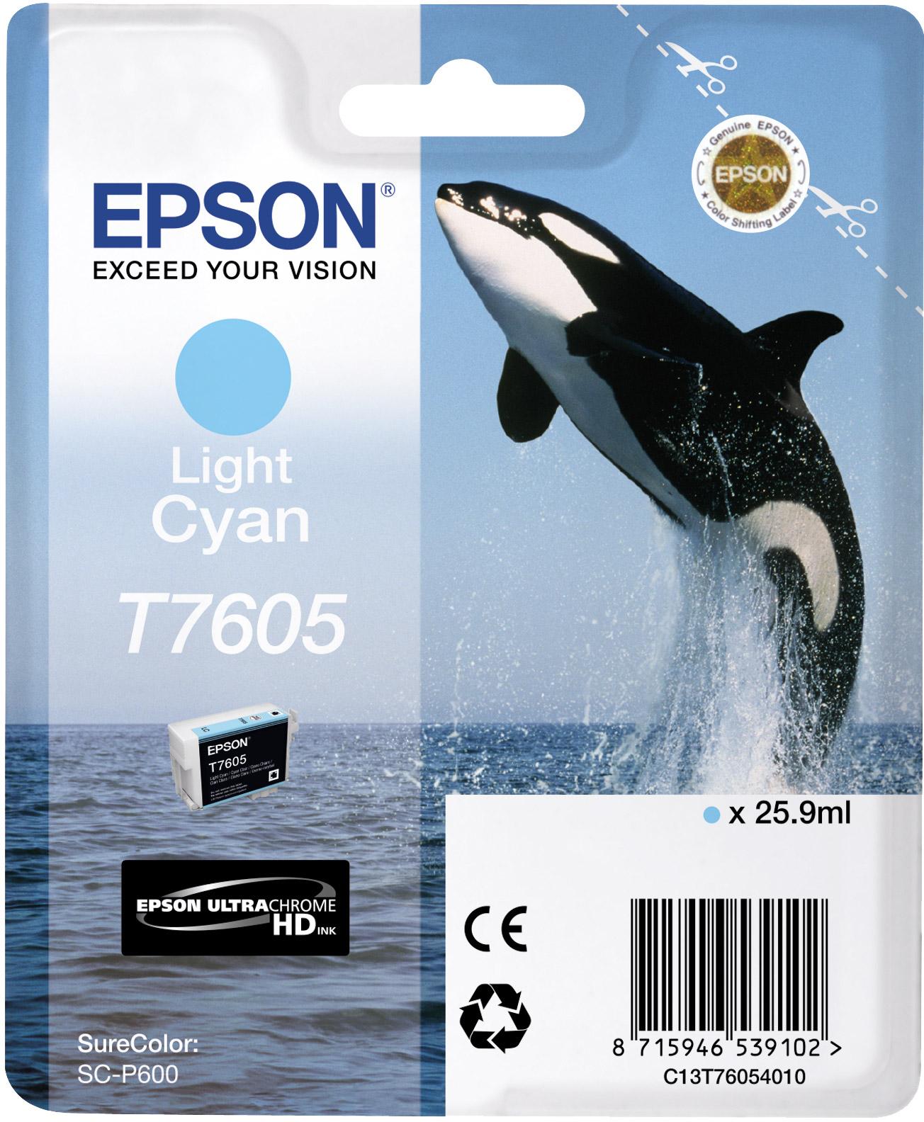Картридж EPSON T7605 светло-голубой для SC-P600, C13T76054010