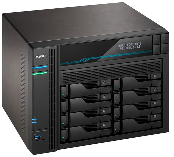 сетевое хранилище ASUSTOR AS6508T 8-Bay NAS/Media player/Intel Atom C3538 2,1GHz(Quad-Core), 8GB SO-DIMM DDR4, noHDD(HDD,SSD),/2x10GbE+2x2,5Gbe(LAN)/2xUSB3.2,HDMI/M.2/4ip camera license