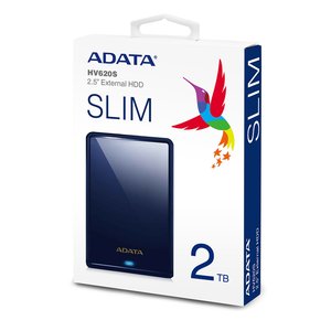 Жесткий диск внешний/ Portable HDD 1TB ADATA HV620S (Blue), USB 3.2 Gen1, 115x78x11.5mm, 152g /3 года/, AHV620S-1TU31-CBL