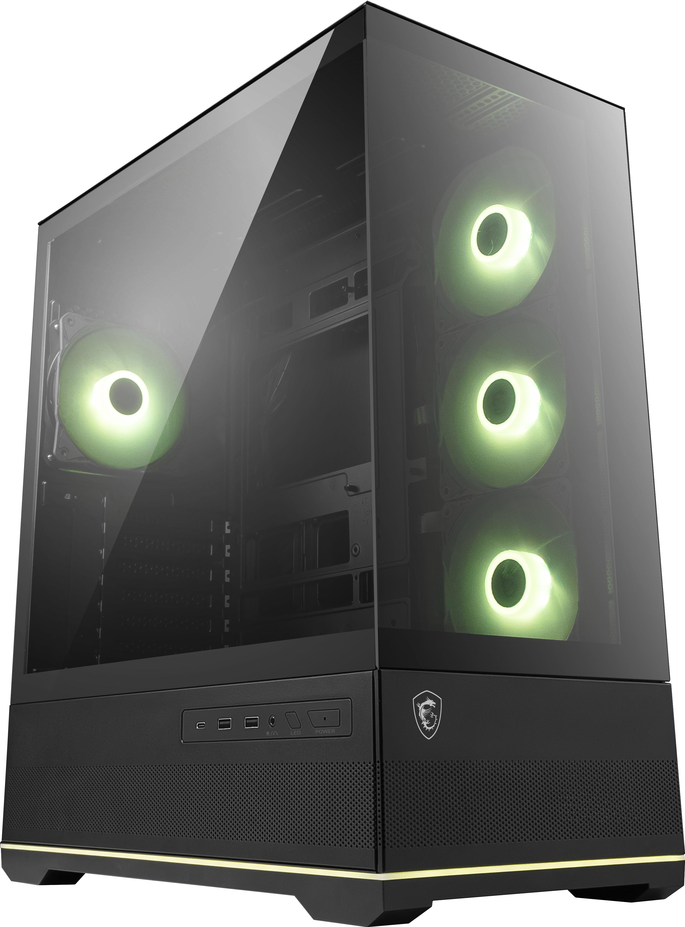 Корпус ПК без блока питания/ Case MSI MAG PANO 110R PZ, Midi-Tower, TG, 4x120mm ARGB, 2xUSB 3.2, 1xUSB 3.2 Type-C, ATX, mATX, mITX Black, 306-7G28R21-JA4
