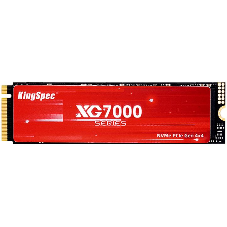 Твердотельный накопитель/ Kingspec SSD XG7000 2280, 512GB, M.2(22x80mm), NVMe, PCIe 4.0 x4, 3D NAND, R/W 7200/4400MB/s, IOPs 630 000/390 000, TBW 300, DWPD 0.89, with Heat Sink (3 года), XG7000-512 2280