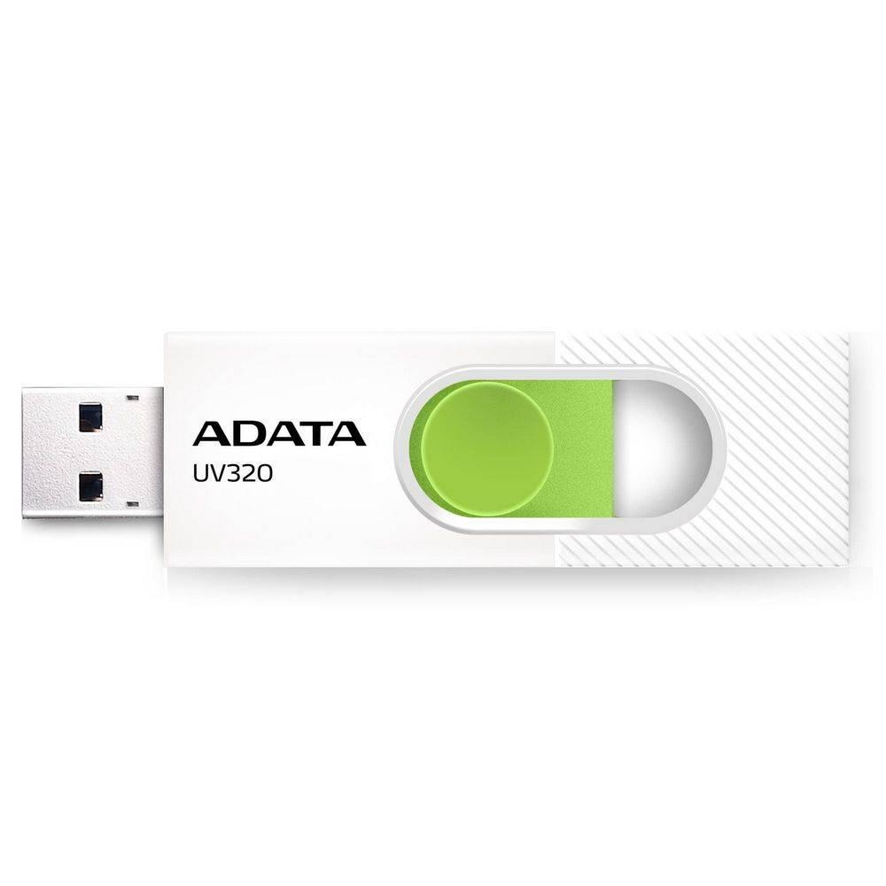 Флеш накопитель 64GB A-DATA UV320, USB 3.2, белый/зеленый, AUV320-64G-RWHGN