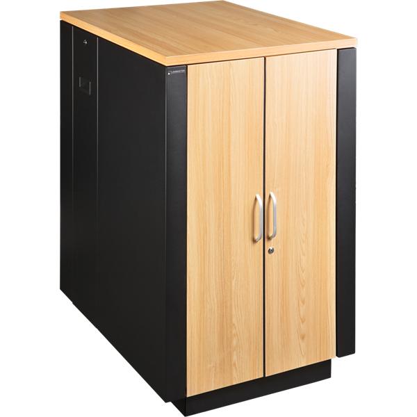 Шкаф Шкаф LANMASTER SOUNDPROOF звукоизолированный 18U 750x1130 мм, отделка под дерево, цвет лиственница, LAN-DC-CBSP-18U-WD