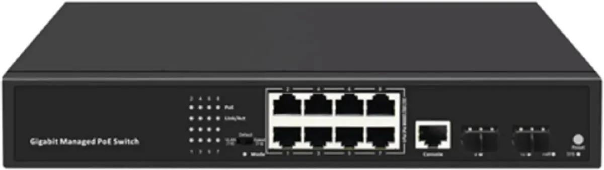 Коммутатор/ 8-Port Layer 2 Managed Gigabit Switch with 2 Gigabit SFP Slots, GS2008S2