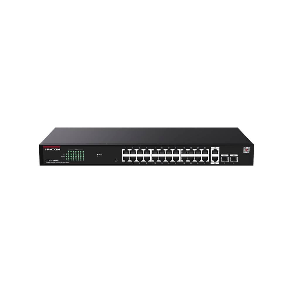 IP-COM G2228P-24-410W Web smart коммутатор с 26 гигабитными портами и 2 SFP-портами, PoE 24х30Вт (до 370Вт)