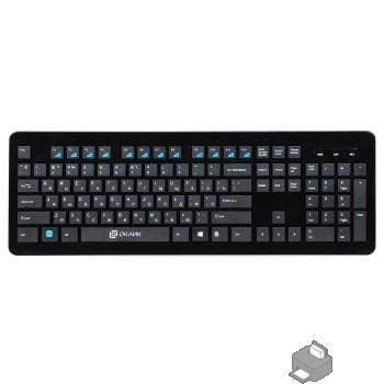 Клавиатура Oklick 870S черный USB беспроводная slim Multimedia [368218]