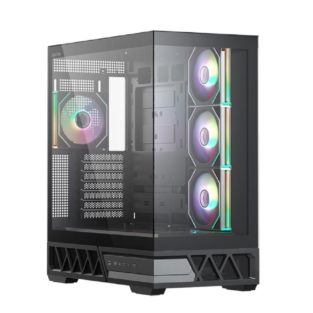 XASTRA Корпус Q700 4ARGB-C10-UC Black ATX/Aquarium/Screewless/4x120mm ARGB PWM mirror fans/Argb+PWM HUB 10port/Type C Q700-4FM12A-C10-UC