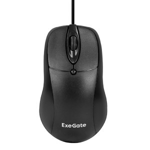 Exegate EX298196RUS Мышь ExeGate Professional Standard B100L (USB, оптическая, 1000dpi, 3D, 3 кнопки и колесо прокрутки, длина кабеля 2м, черная, Color Box)
