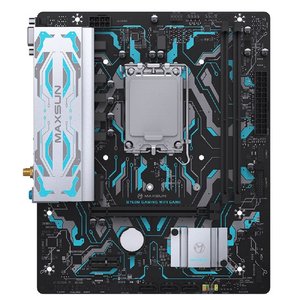 MAXSUN MS-B760M GAMING WIFI GANK V2 (Socket 1700, mATX, 2*DDR5, VGA/HDMI, 3*SATA3, 1*M.2, 1xPCI-E x16 /1xPCI-E x4, 4*USB 2.0, 2*USB 3.2 GEN 2, LAN 1*1G,  Bluetooth,  Wi-Fi 802.11ax, RTL)