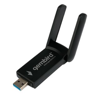 Gembird Сетевой адаптер WiFi+Bluetooth 1.3 Гбит, двухдиап. с антеннами, USB,802.11b/a/g/c/ac,RTL8822 (WNP-UA-020)
