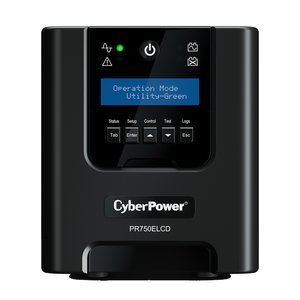 ИБП CyberPower PR750ELCD, Line-Interactive, 750VA/675W, 6 IEC-320 С13 розеток, USB&Serial, SNMPslot, LCD дисплей, Black, 0.48х0.27х0.28м., 13.5кг./ UPS Line-Interactive CyberPower  PR750ELCD 750VA/675W USB/RS-232/EPO/SNMPslot (6 IEC С13)