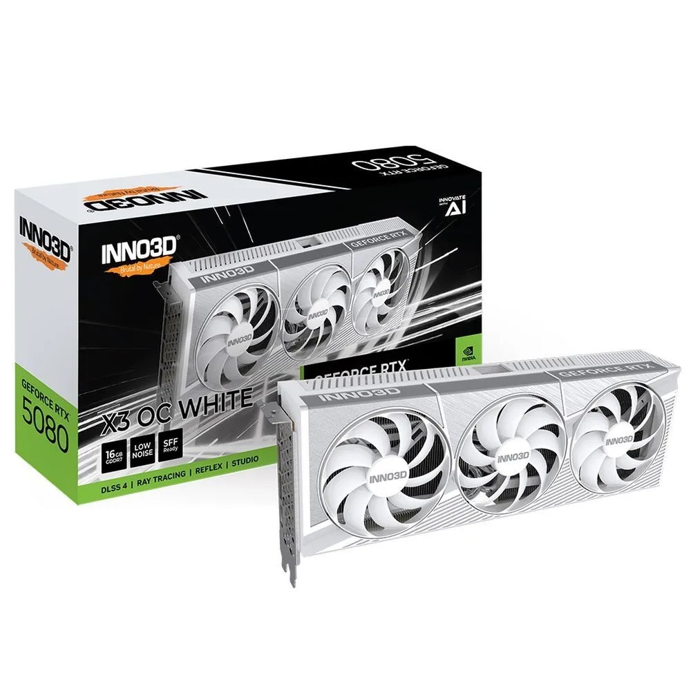 Видеокарта INNO3D RTX 5080 X3 OC WHITE//RTX5080, HDMI, DP*3, 16G,D7, N50803-16D7X-17605211