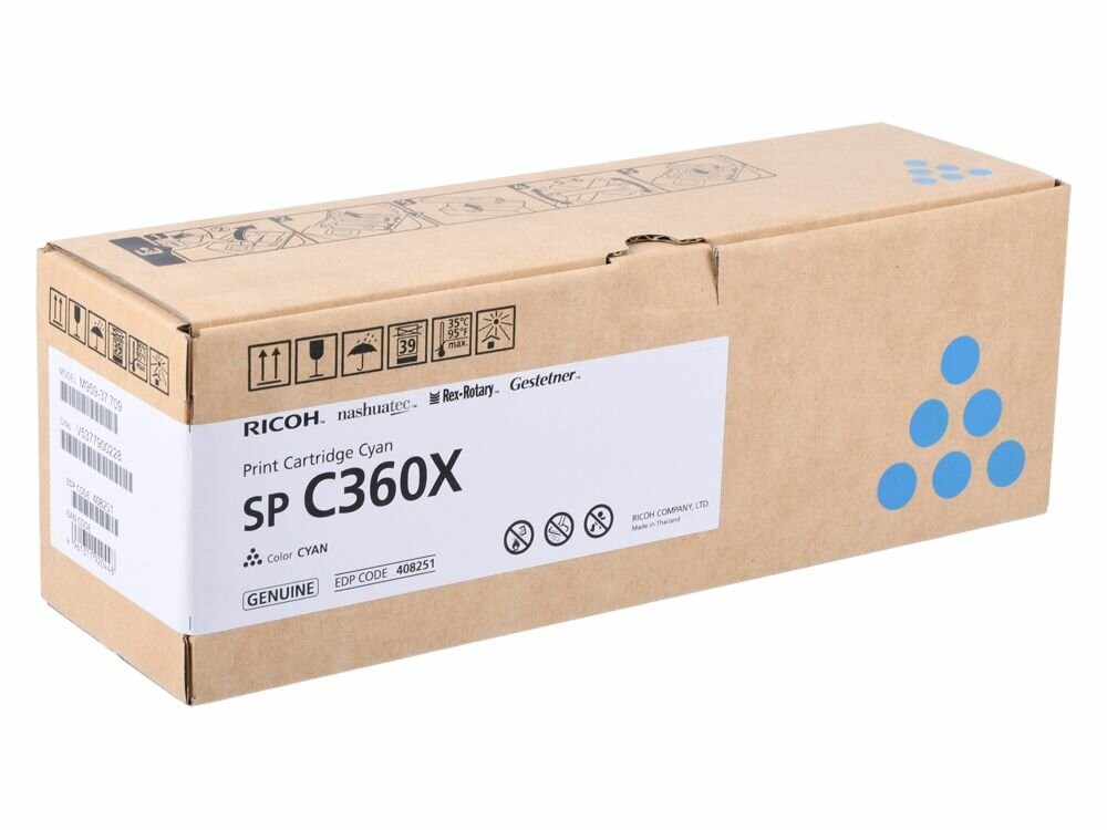 Print Cartridge Cyan SP C360X (9K), 408251